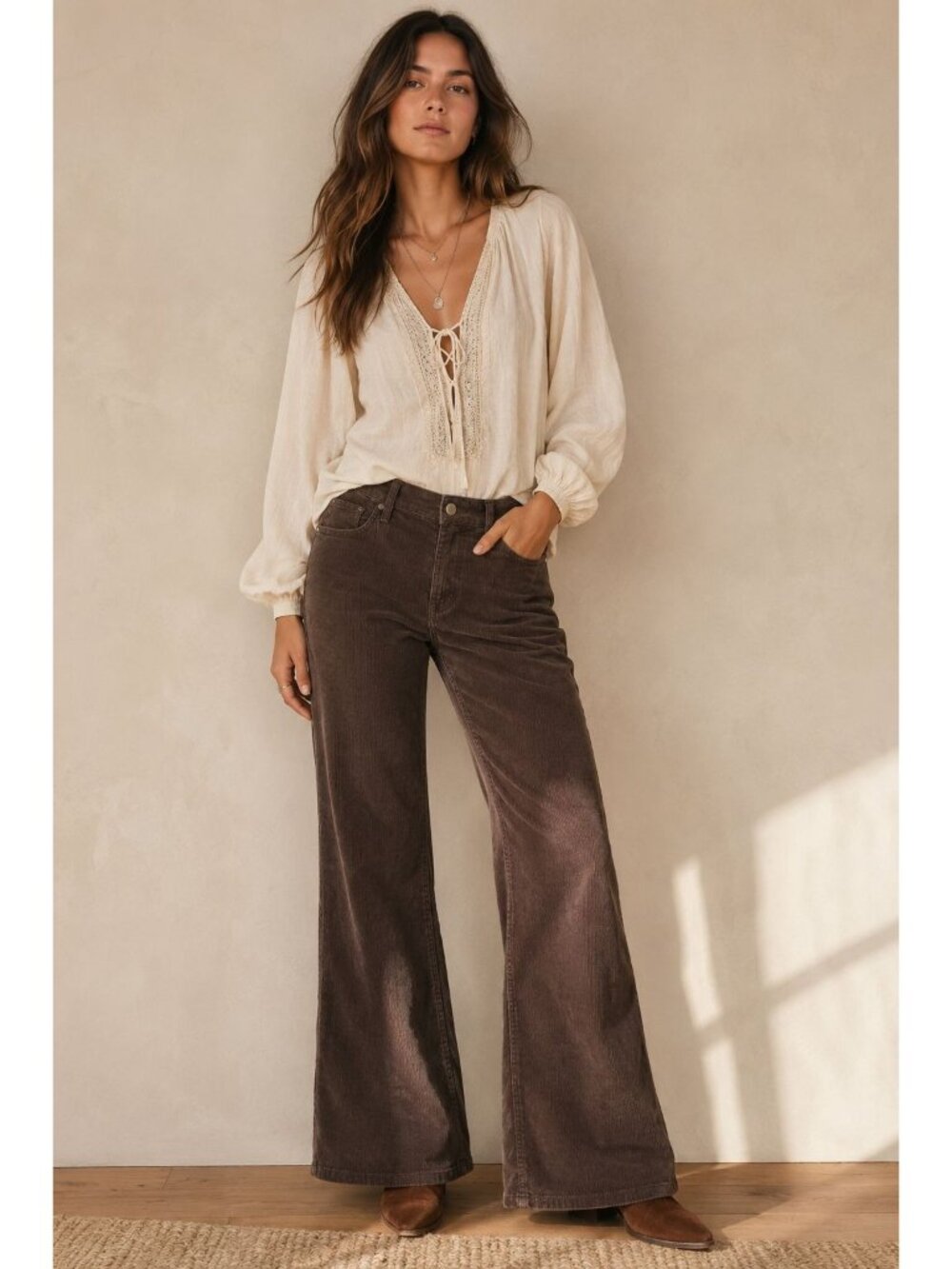 Citizens of Humanity Isola Corduroy Wide Leg Pants Size 30 Bohemian Western